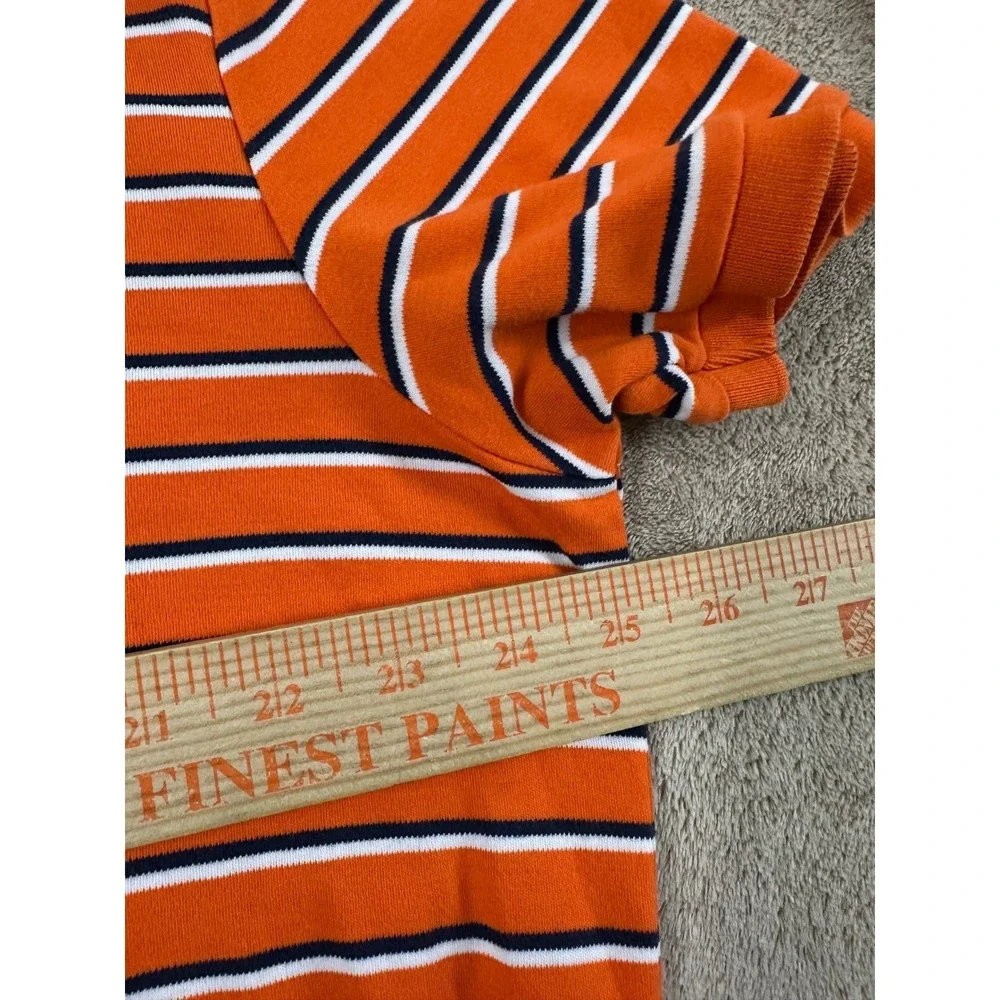 Polo Ralph Lauren Custom Fit Polo Shirt Mens Size 2XL Orange White Striped EUC